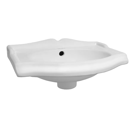 Whitehaus Small Rctnglr Wall Mount Basin W/ Integrated Oval Bowl, Backsplash, Trim AR035-C